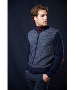 giacca zip con toppe