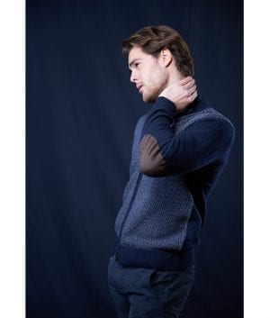 giacca zip con toppe