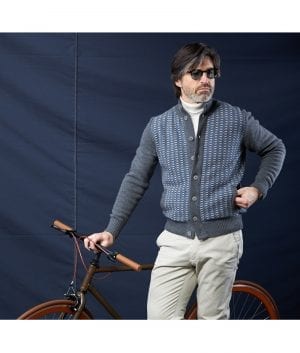 giacca uomo tricot bottoni reciclati