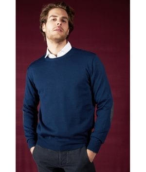 girocollo con toppe uomo tricot