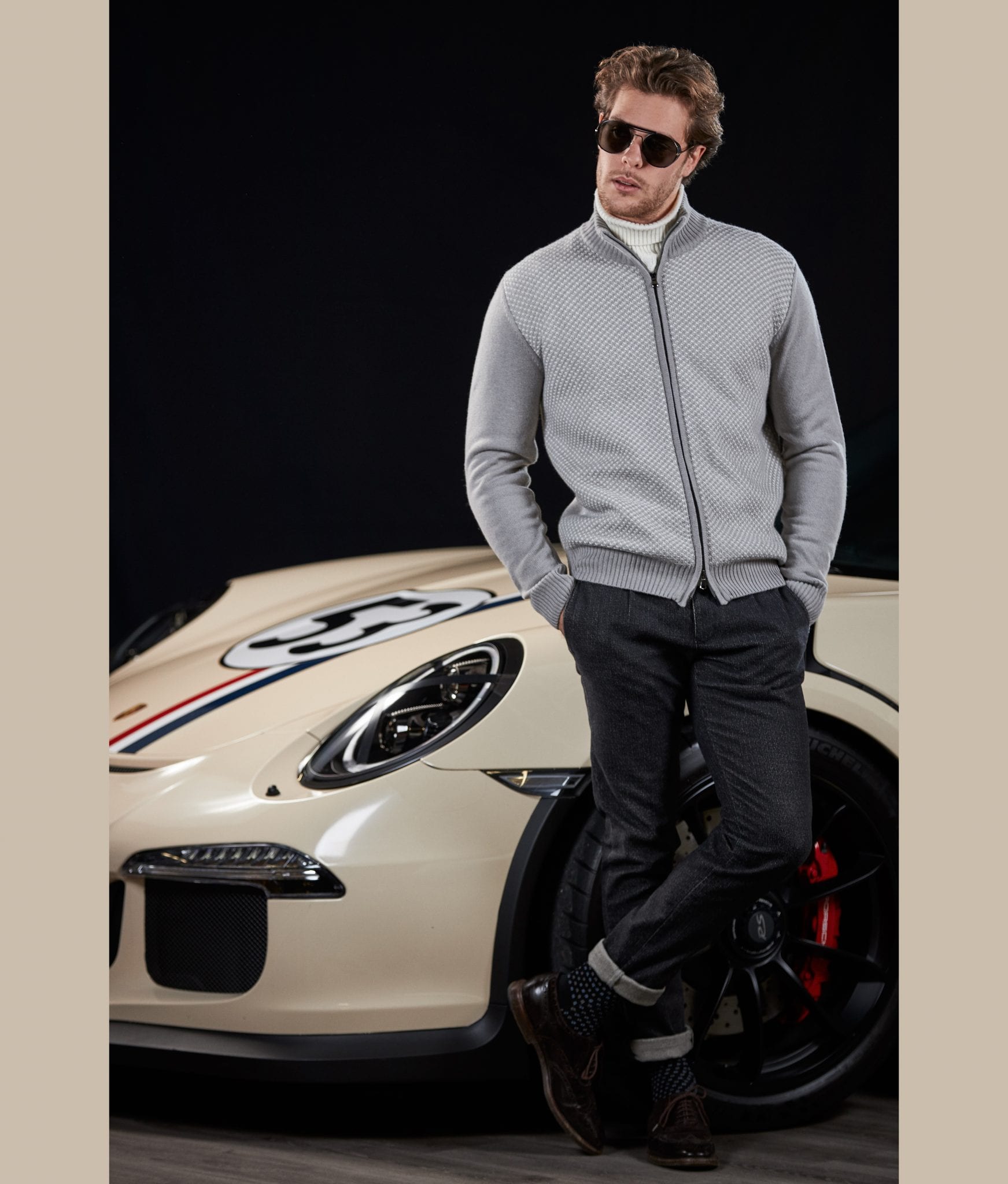 378807 giacca zip tricot maglieria uomo mg
