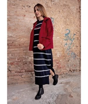 cappotto rosso join donna abito tricot